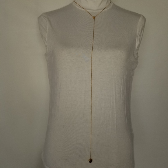 🔻REDUCED❣ ✅1017 NWOT RARE DKNY Logo Gold Tone Metal Necklace - Picture 3 of 14